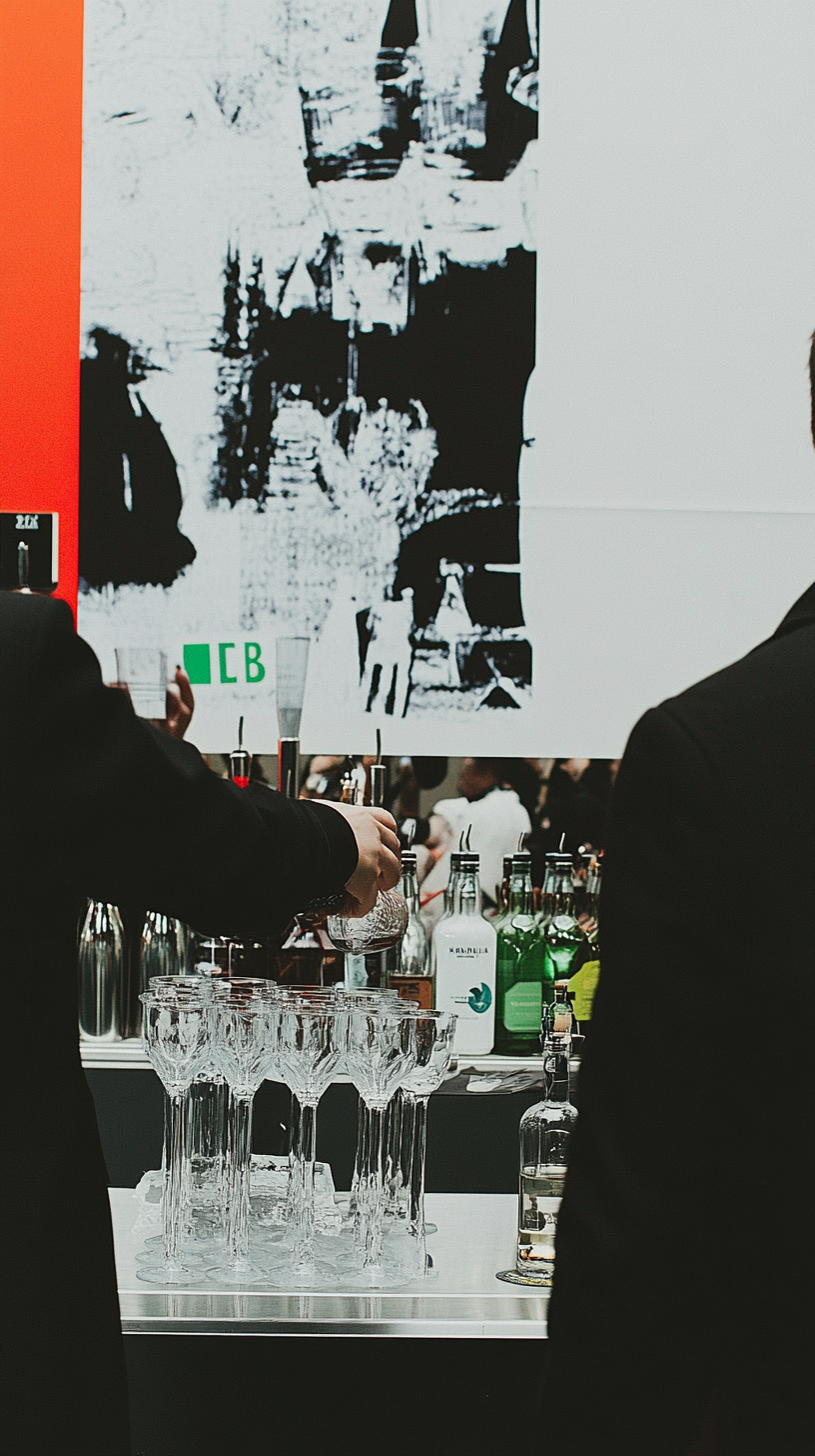 BCB Berlin SULDOK Booth — vibrant and crowded spirits fair exhibition hall.
